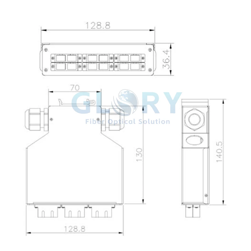DIN Rail Fiber optic terminal box 1 DIN Rail Fiber optic terminal box 1