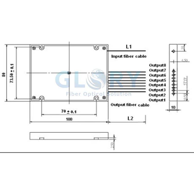 Structure Of 1X8 or 2X8 PLC Splitter