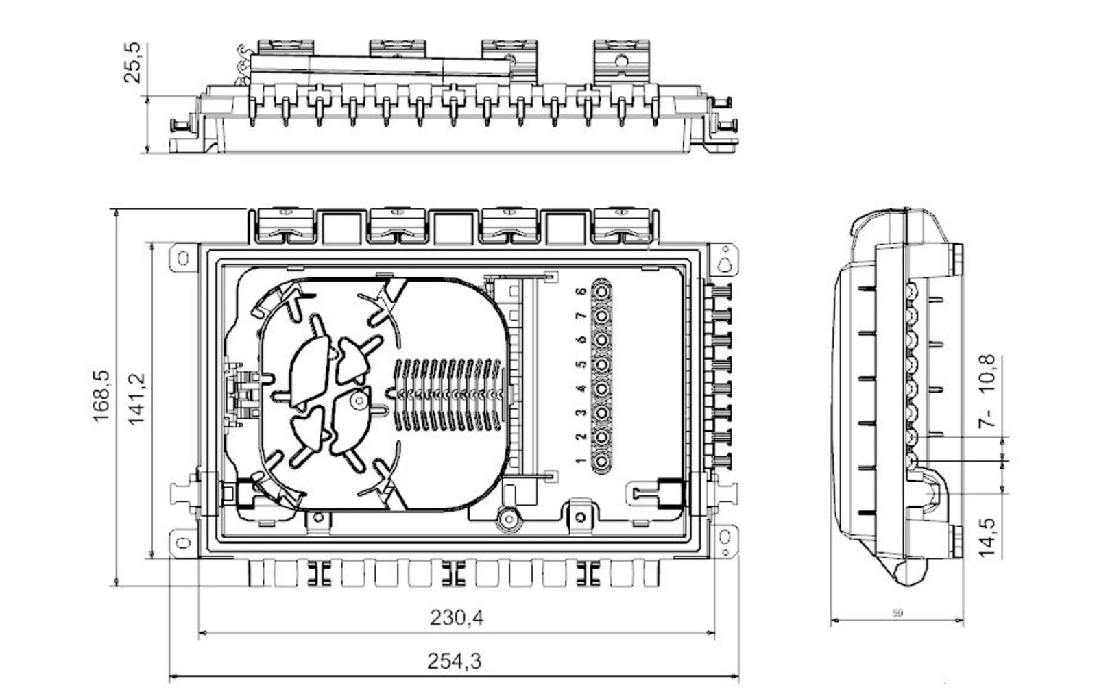 Structure of fiber termination box