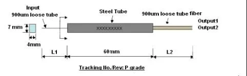 1X2 lockless optical splitter 1X2 lockless optical splitter