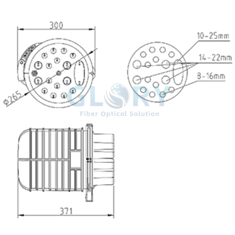 Vertical Fiber Closure size