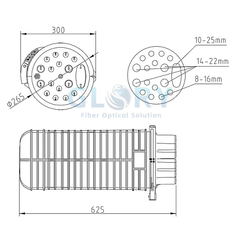 Vertical Fiber Closure drawing Vertical Fiber Closure drawing