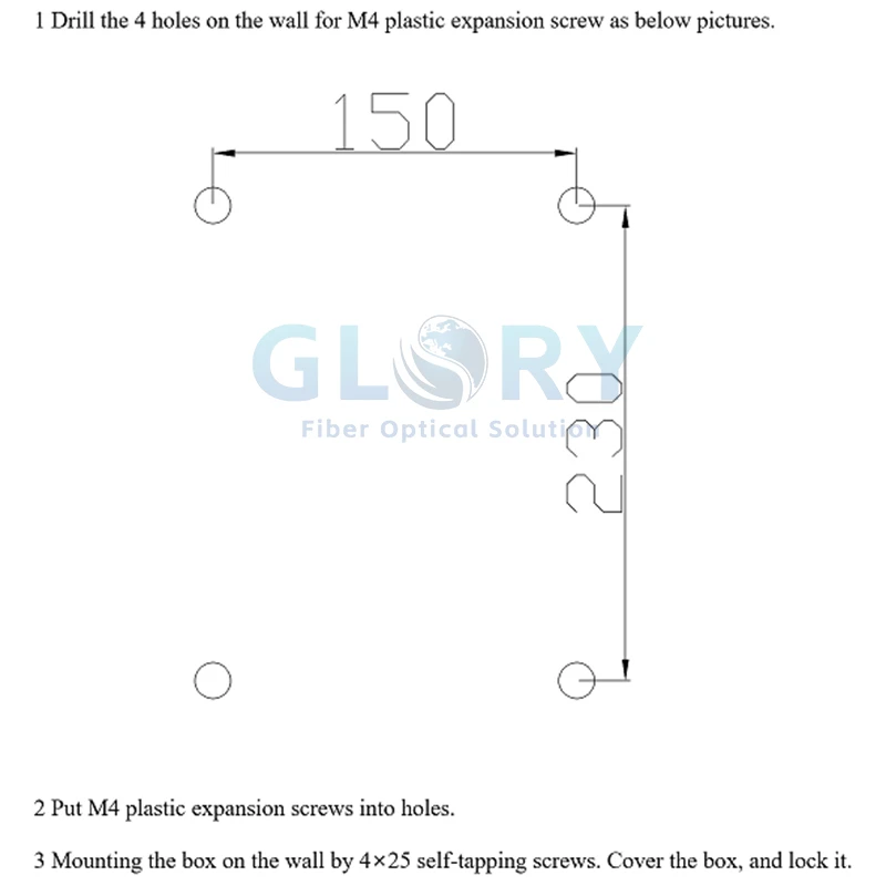 Fiber Optic Wall Mount Termination Box wall