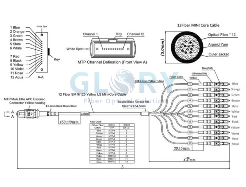 Mtp Mpo Fiber Breakout Cable structure
