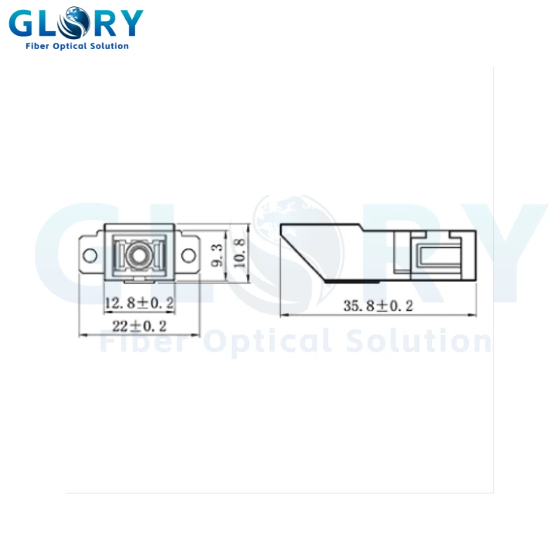 SC APC SX Inner Shutter Avoid Laser Adapter With Flange
